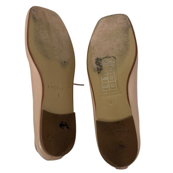EVERLANE The Italian Leather Day Ballet Flat in Pale Pink Slip On Bow Size 6 - Picture 10 of 11